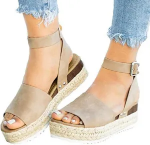 Gibobby Sandals for Women Platform,Platform Sandals Open Toe Ankel Strap Flats Beach Shoes Colorful Shoes