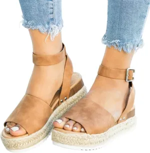 Gibobby Sandals for Women Platform,Platform Sandals Open Toe Ankel Strap Flats Beach Shoes Colorful Shoes