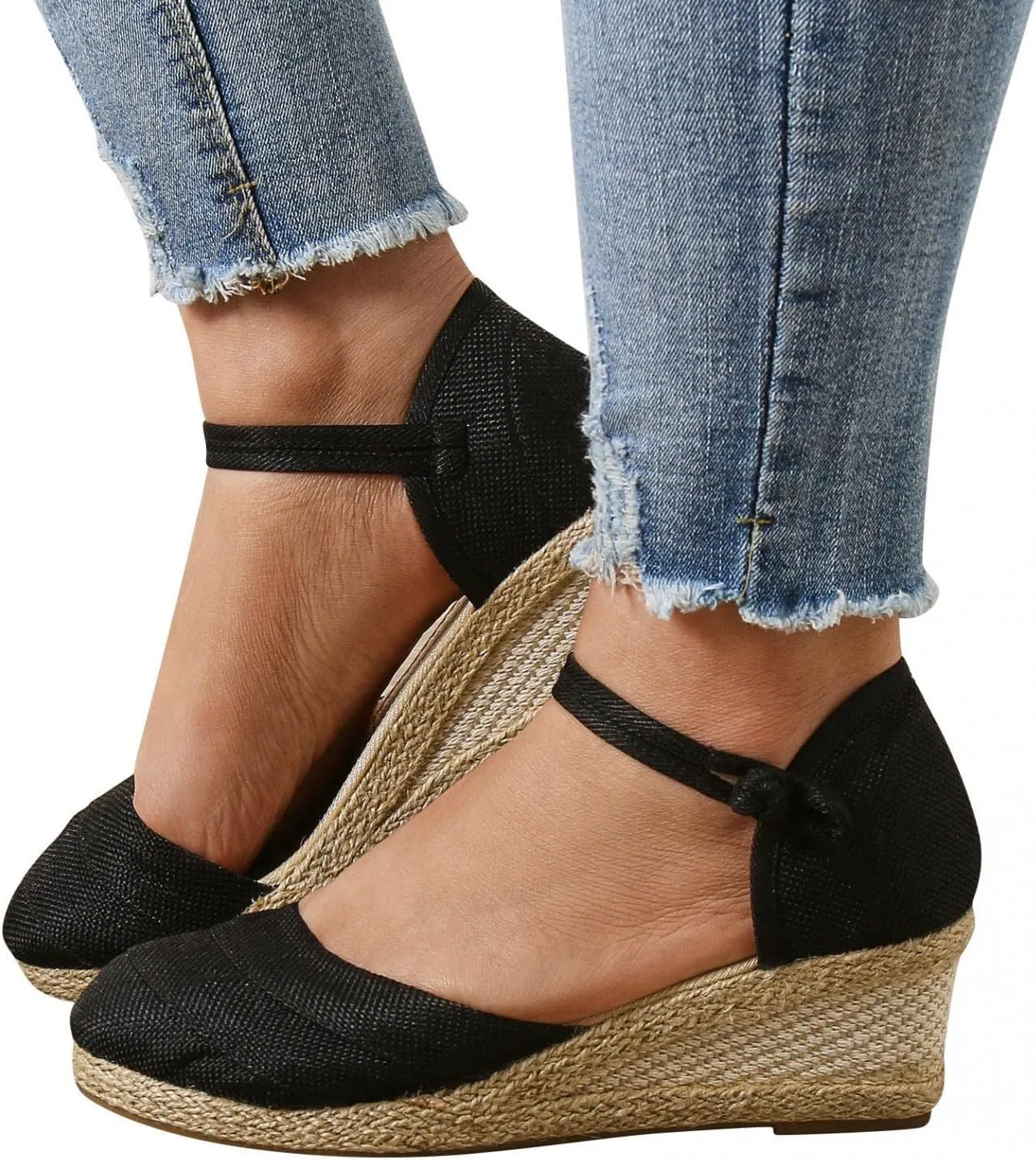 Gibobby Sandals for Women Platform,Womens Casual Round Toe Breathable Wedges Bowknot Hollow Out Walking Beach Shoes
