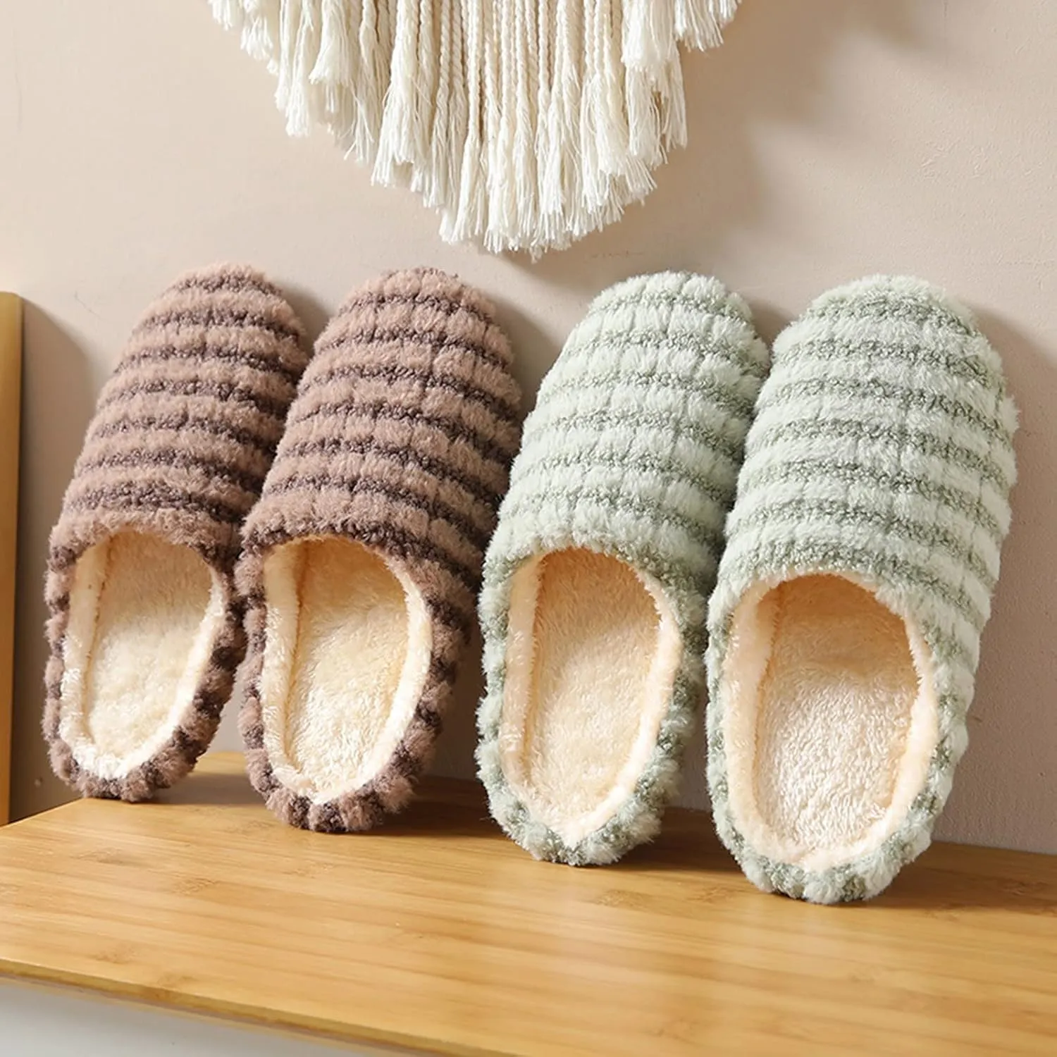 Gibobby Women's & Girls' Christmas Slippers - Pink, Faux Fur, Memory Foam, Open Toe, Slip-On, Winter, Size US Women's Big Kid & Adult