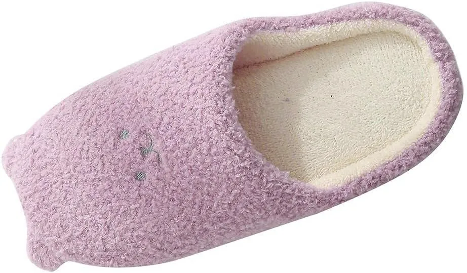 Gibobby Womens Sandals House Slippers for Women Comfort Plush Fleece Lined House Slippers Indoor Outdoor Memory Foam Shoes Purple