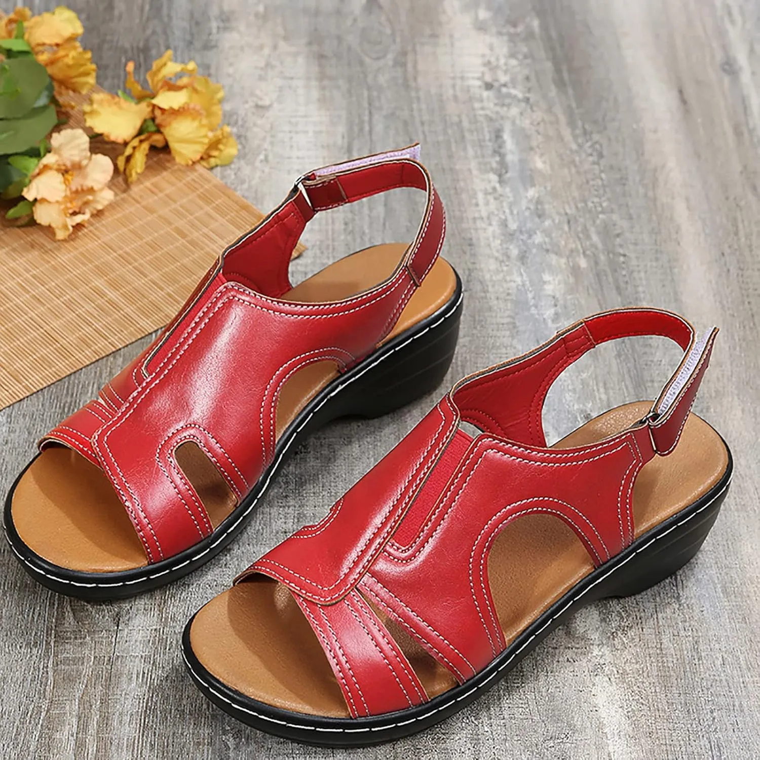 Gibobby Womens Sandals,Gladiator Sandals Summer Flat Thong Cross Strappy Sandals Trendy Roman Shoes