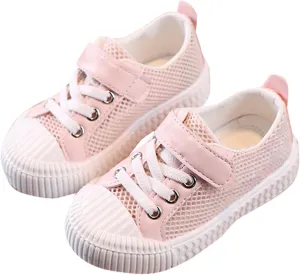 Girls Kids Flat Non Slip Sneaker Ankle Hook and Loops Shoelaces Outdoor Running Sport Shoes Kids Girl Mesh Breathable