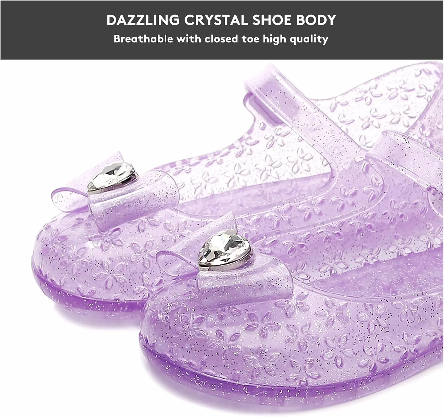 Girls Sweet Dot Bow Princess Sandals Shoes Mary Jane Jelly Shoes Kid's Flat for Toddler/Little Kid
