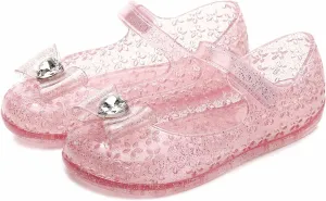 Girls Sweet Dot Bow Princess Sandals Shoes Mary Jane Jelly Shoes Kid's Flat for Toddler/Little Kid