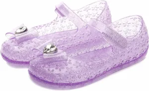 Girls Sweet Dot Bow Princess Sandals Shoes Mary Jane Jelly Shoes Kid's Flat for Toddler/Little Kid