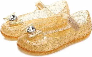Girls Sweet Dot Bow Princess Sandals Shoes Mary Jane Jelly Shoes Kid's Flat for Toddler/Little Kid
