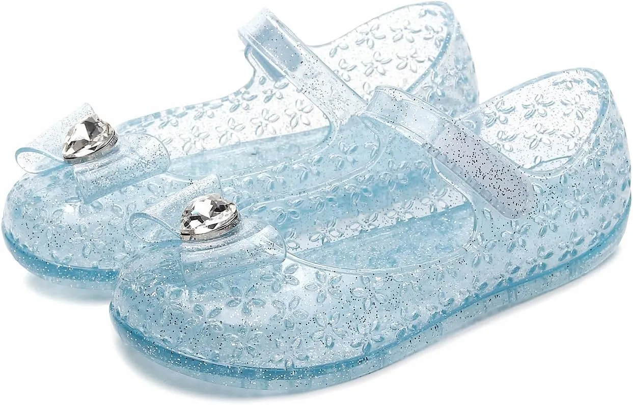 Girls Sweet Dot Bow Princess Sandals Shoes Mary Jane Jelly Shoes Kid's Flat for Toddler/Little Kid