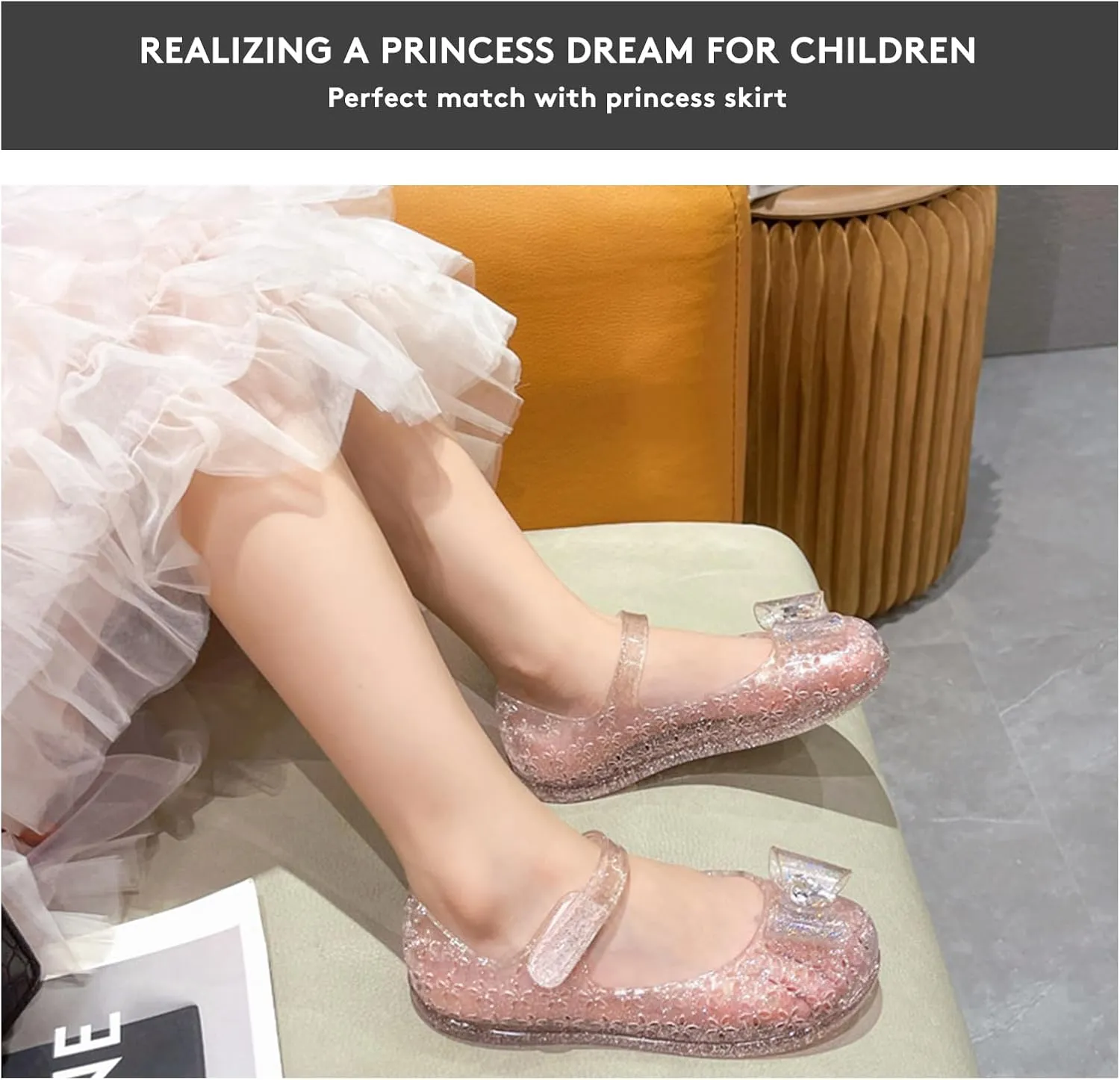 Girls Sweet Dot Bow Princess Sandals Shoes Mary Jane Jelly Shoes Kid's Flat for Toddler/Little Kid