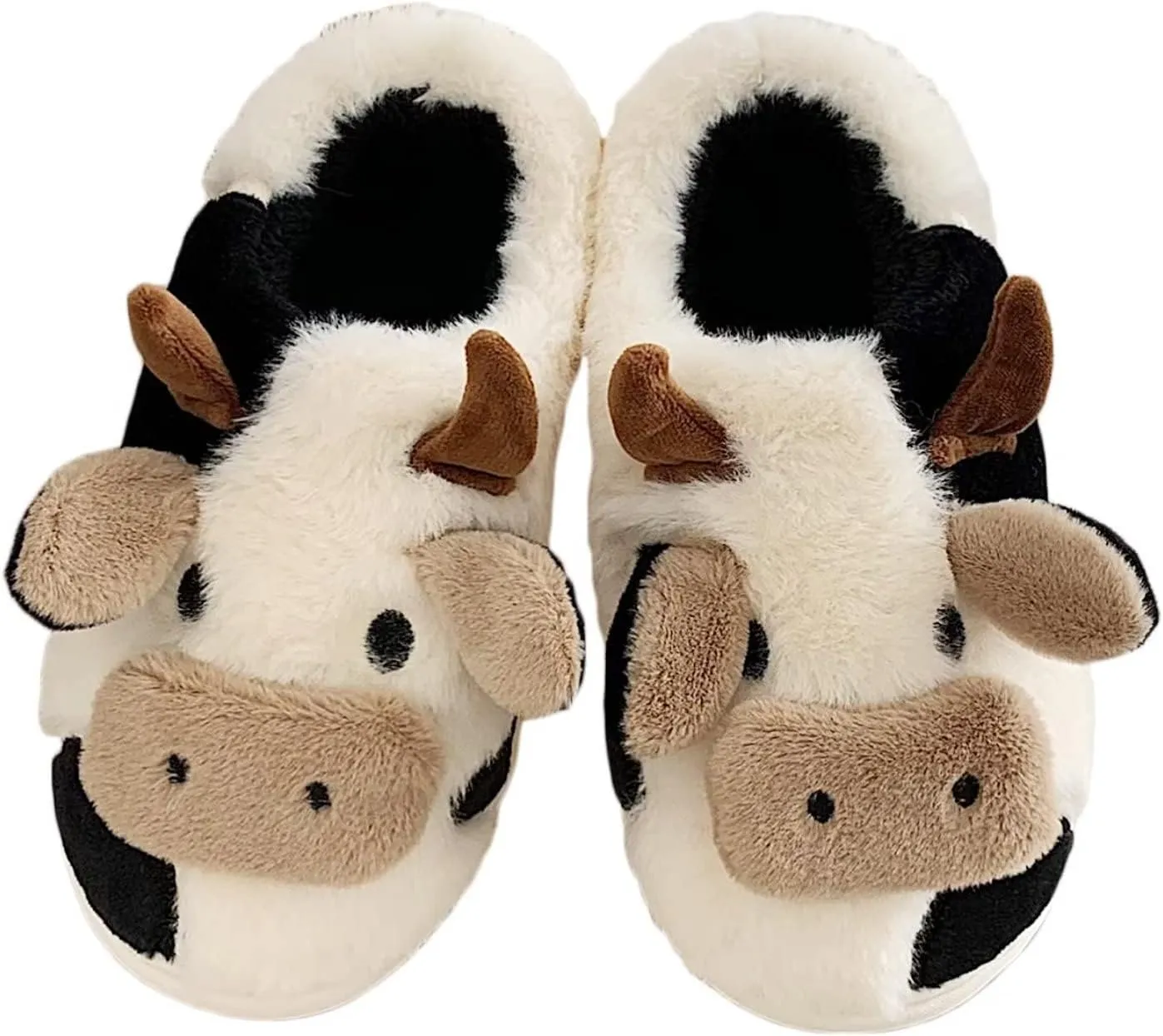 GULAKY Cow Slippers for Women Fuzzy Cute Kawaii Shoes Super Warm Soft Sole Non-slip Lightweight