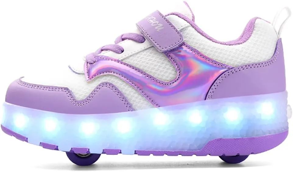 HHSTS Kids Shoes - New Upgraded with Wheels LED Light Color Shoes Shiny Roller Skates Skate Shoes Simple Kids Gifts Boys Girls The Best Gift for Party Birthday Christmas Day
