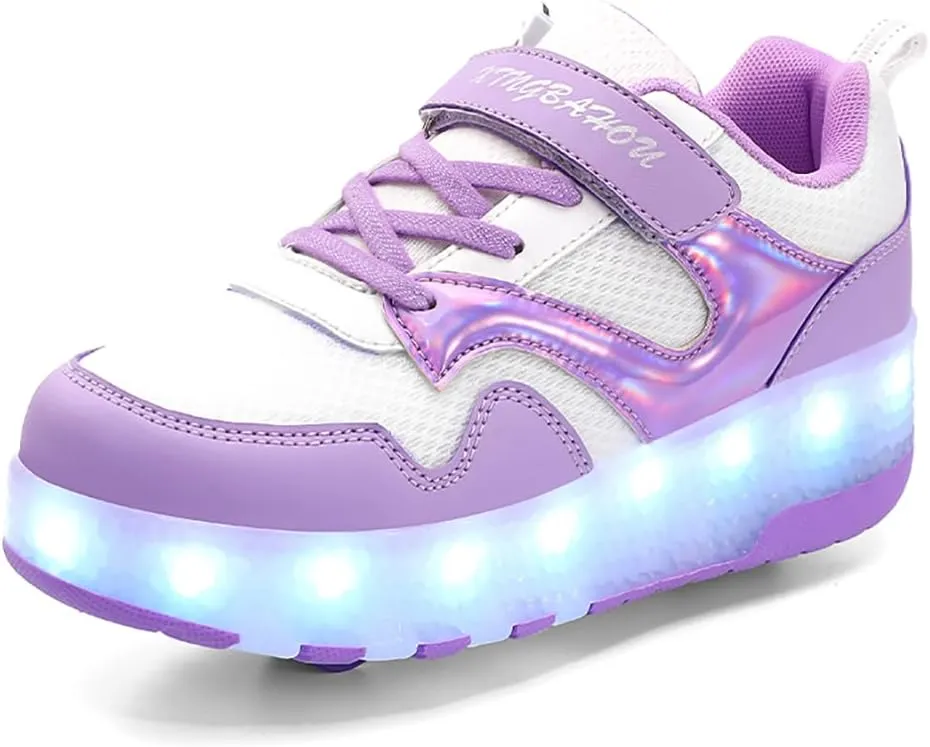 HHSTS Kids Shoes - New Upgraded with Wheels LED Light Color Shoes Shiny Roller Skates Skate Shoes Simple Kids Gifts Boys Girls The Best Gift for Party Birthday Christmas Day
