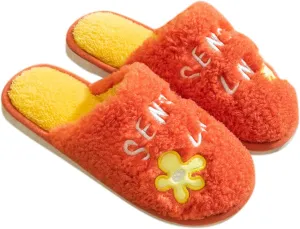 House Slippers for Women Cute Comfy Faux Fur House Slipper Scuff Memory Foam Slip on Anti-Skid Sole