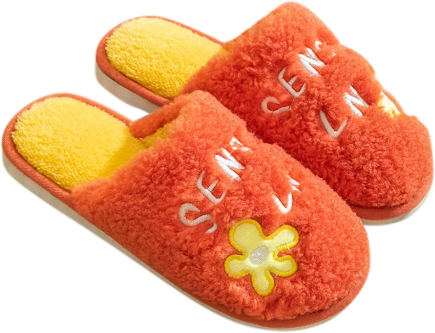House Slippers for Women Cute Comfy Faux Fur House Slipper Scuff Memory Foam Slip on Anti-Skid Sole