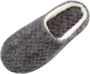 House Slippers for Women Fuzzy Unisex Memory Foam Soft Plush Fleece Lined Winter Indoor Shoes Anti-Skid Rubber Sole