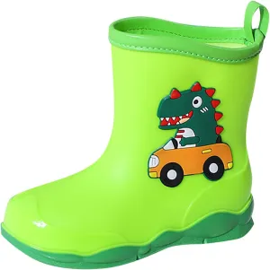 Kids Cartoon Dinosaur Printed Rain Shoes Shoes Outdoor Slip Boots Non Slip Rain Children's Shoes Kids Ankle Boots