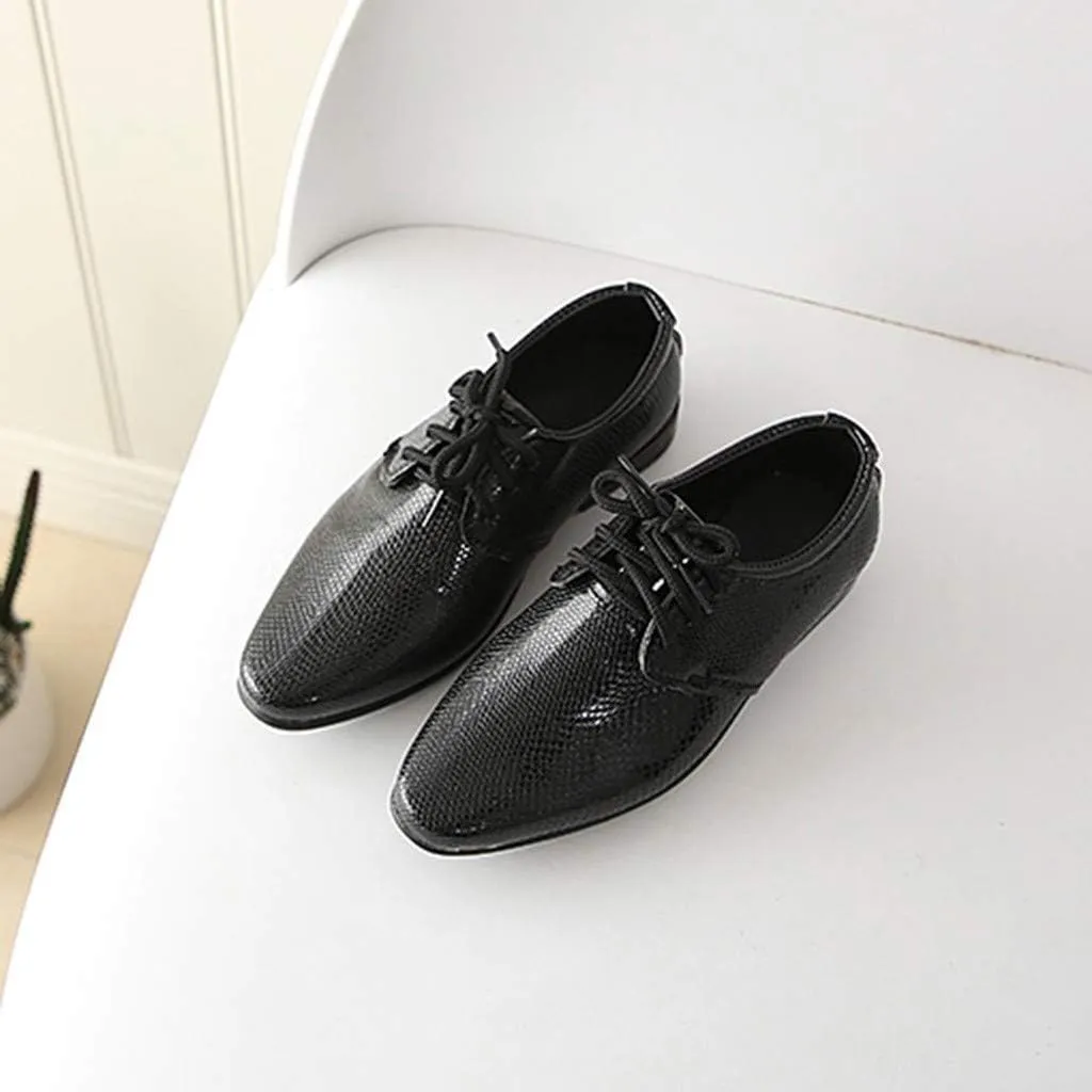 Kids Lace Leather Sneakers Toddler Boys School Uniform Formal Dance Shoes Summer Casual Non Slip Ankle Lightweight Shoes