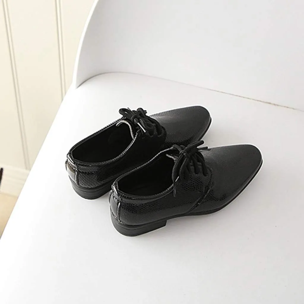 Kids Lace Leather Sneakers Toddler Boys School Uniform Formal Dance Shoes Summer Casual Non Slip Ankle Lightweight Shoes