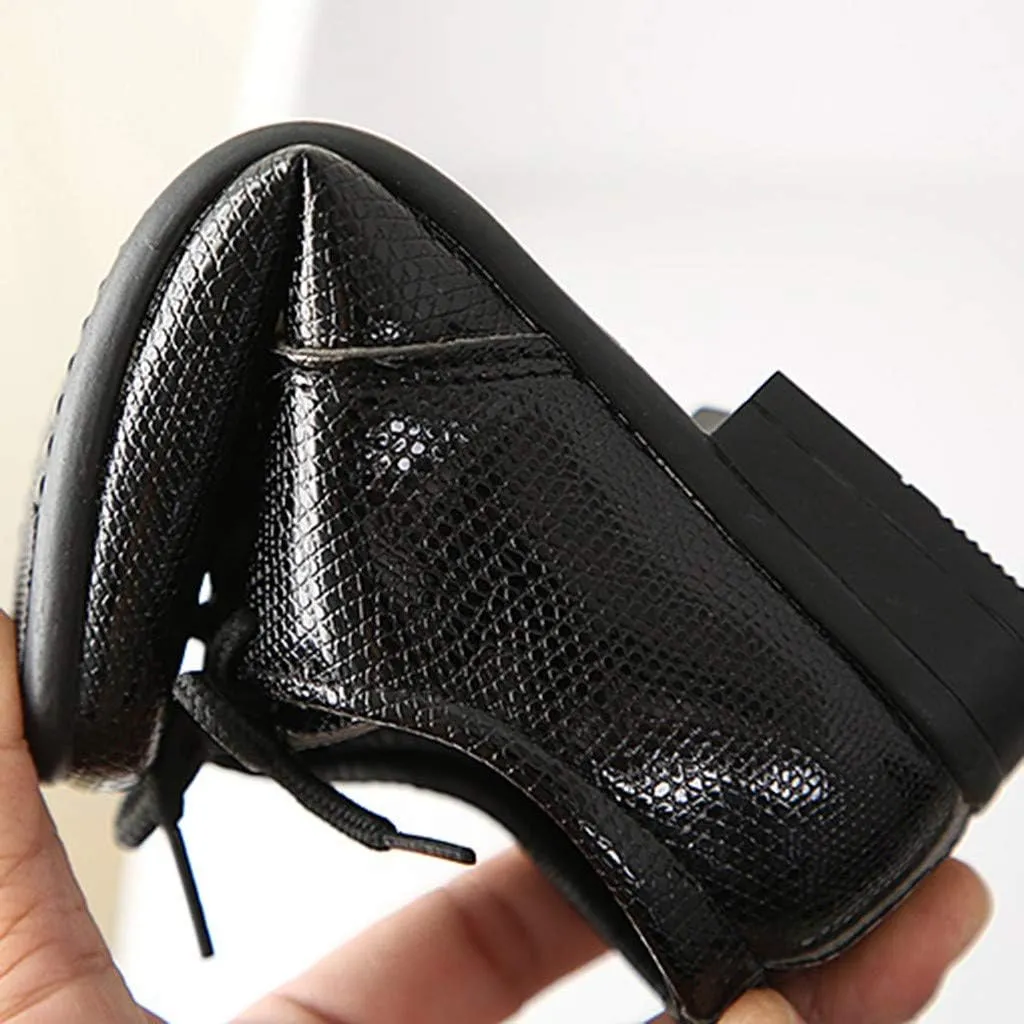 Kids Lace Leather Sneakers Toddler Boys School Uniform Formal Dance Shoes Summer Casual Non Slip Ankle Lightweight Shoes