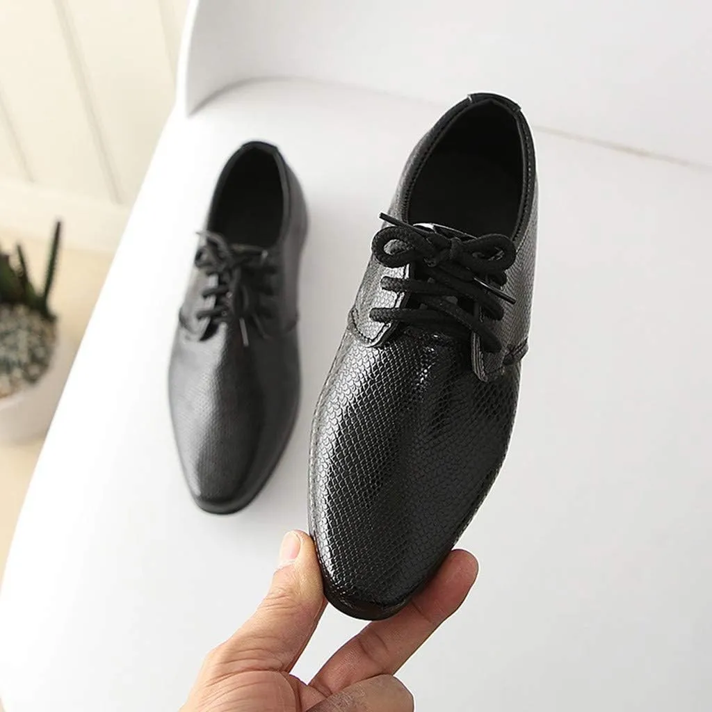 Kids Lace Leather Sneakers Toddler Boys School Uniform Formal Dance Shoes Summer Casual Non Slip Ankle Lightweight Shoes