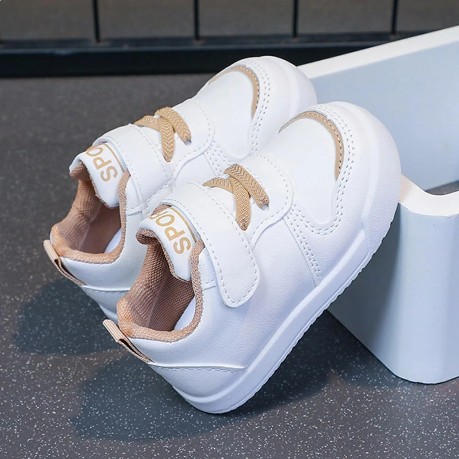 Kids Running Sport Shoes Baby Boys Girls Hook and Loops Ankle Flat Sneaker Light Breathable Comfy Casual Shoes Fashion