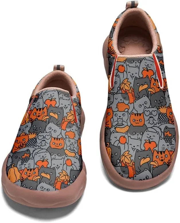 Kids Shoes Boys Girls Slip On Loafers Cartoon Comfort Lightweight Soft Sole Anti-Slip Sneakers Art Painted Walking Travel Shoes