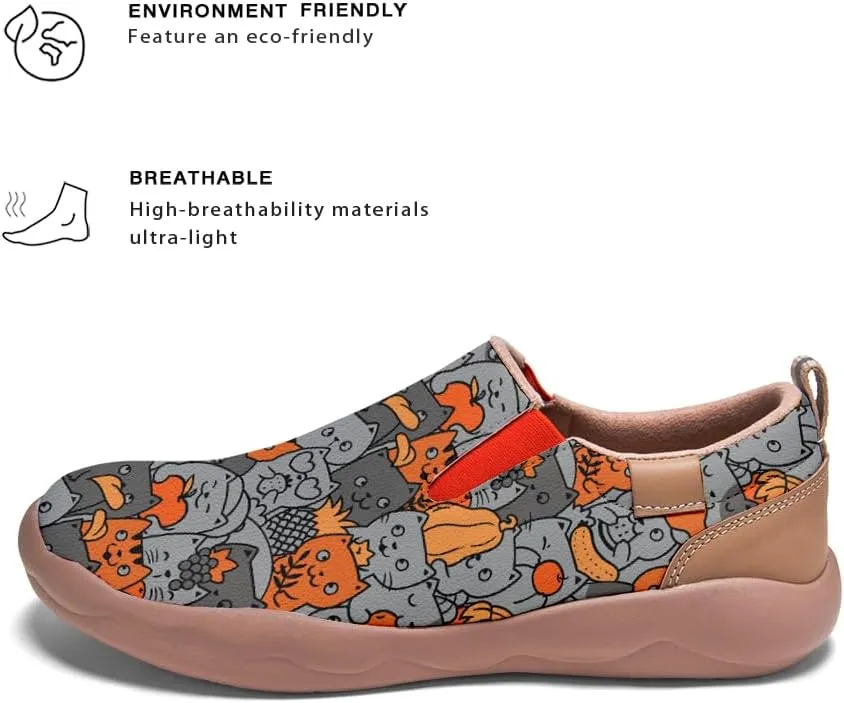 Kids Shoes Boys Girls Slip On Loafers Cartoon Comfort Lightweight Soft Sole Anti-Slip Sneakers Art Painted Walking Travel Shoes