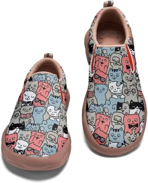 Kids Shoes Boys Girls Slip On Loafers Cartoon Comfort Lightweight Soft Sole Anti-Slip Sneakers Art Painted Walking Travel Shoes