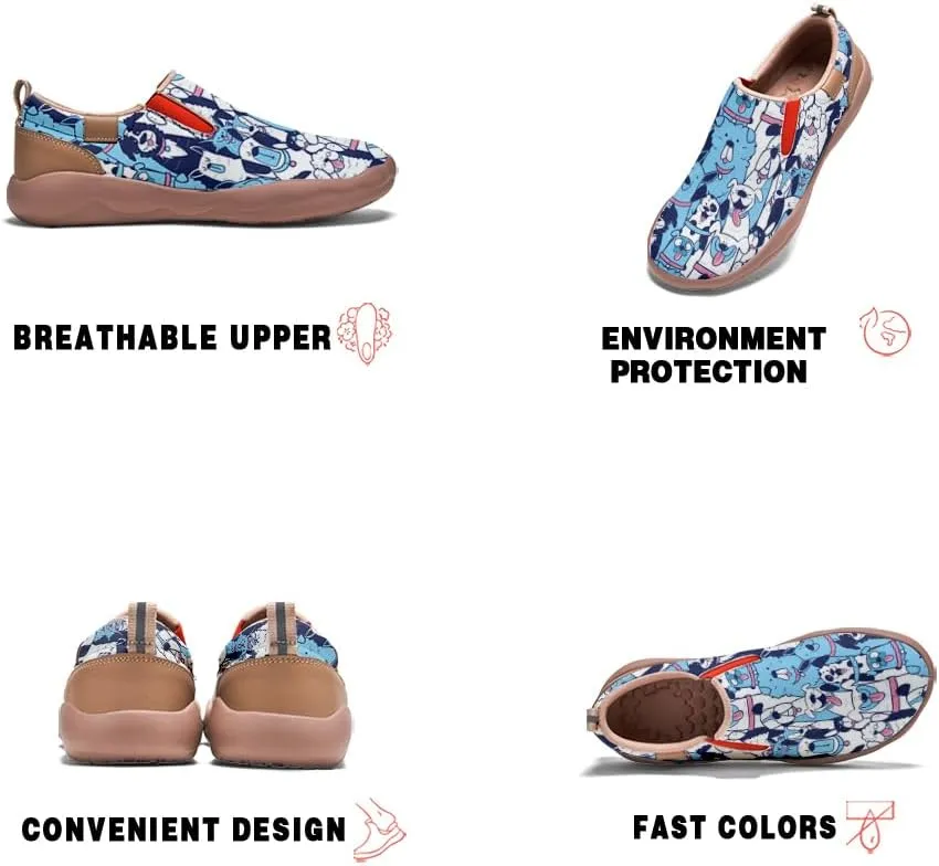 Kids Shoes Boys Girls Slip On Loafers Cartoon Comfort Lightweight Soft Sole Anti-Slip Sneakers Art Painted Walking Travel Shoes