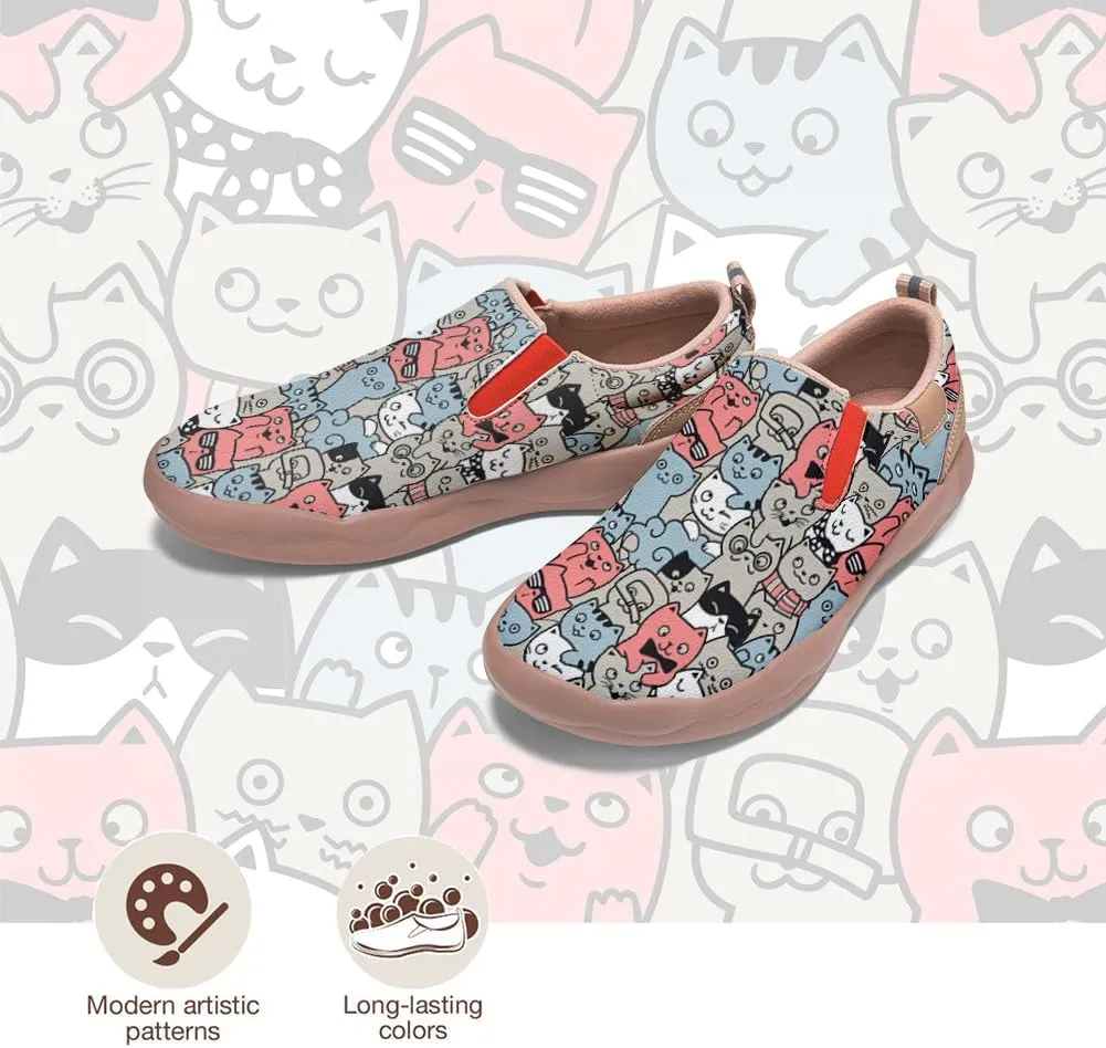Kids Shoes Boys Girls Slip On Loafers Cartoon Comfort Lightweight Soft Sole Anti-Slip Sneakers Art Painted Walking Travel Shoes