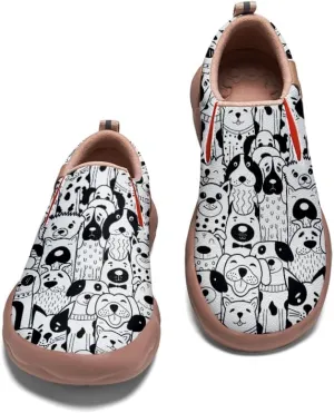 Kids Shoes Boys Girls Slip On Loafers Cartoon Comfort Lightweight Soft Sole Anti-Slip Sneakers Art Painted Walking Travel Shoes