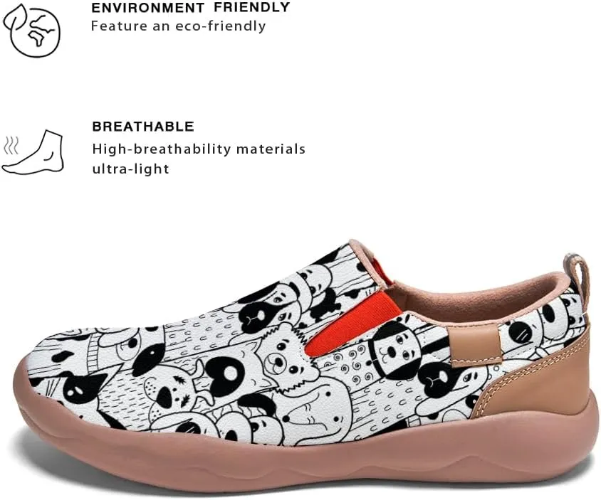 Kids Shoes Boys Girls Slip On Loafers Cartoon Comfort Lightweight Soft Sole Anti-Slip Sneakers Art Painted Walking Travel Shoes