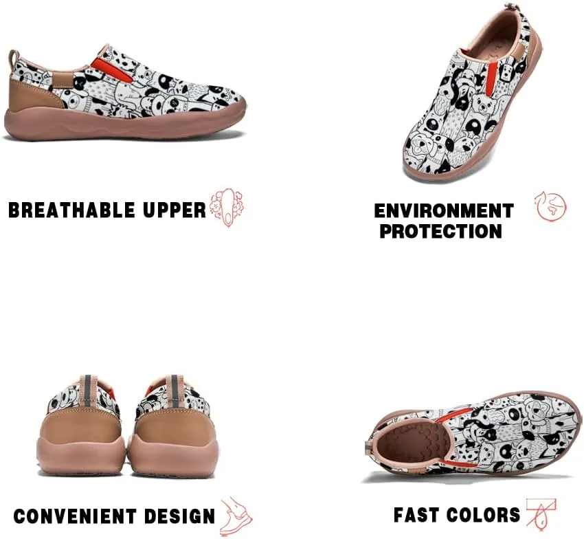 Kids Shoes Boys Girls Slip On Loafers Cartoon Comfort Lightweight Soft Sole Anti-Slip Sneakers Art Painted Walking Travel Shoes