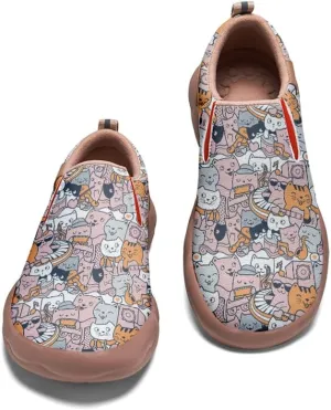 Kids Shoes Boys Girls Slip On Loafers Cartoon Comfort Lightweight Soft Sole Anti-Slip Sneakers Art Painted Walking Travel Shoes