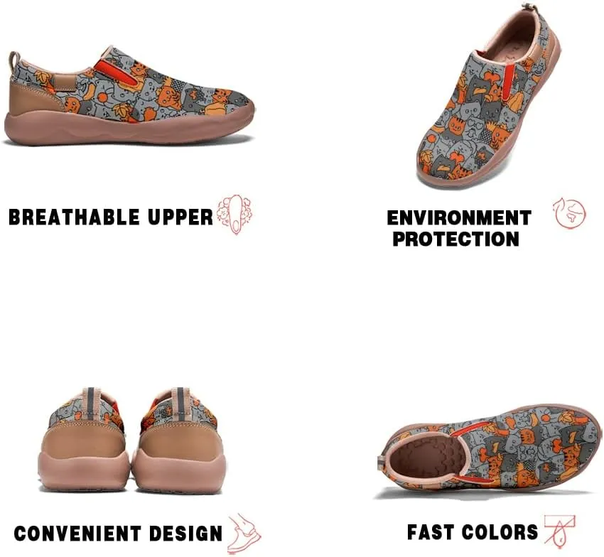 Kids Shoes Boys Girls Slip On Loafers Cartoon Comfort Lightweight Soft Sole Anti-Slip Sneakers Art Painted Walking Travel Shoes