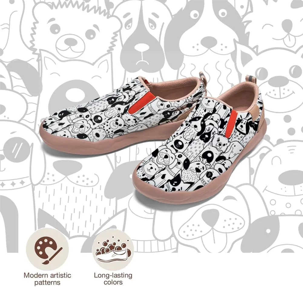 Kids Shoes Boys Girls Slip On Loafers Cartoon Comfort Lightweight Soft Sole Anti-Slip Sneakers Art Painted Walking Travel Shoes