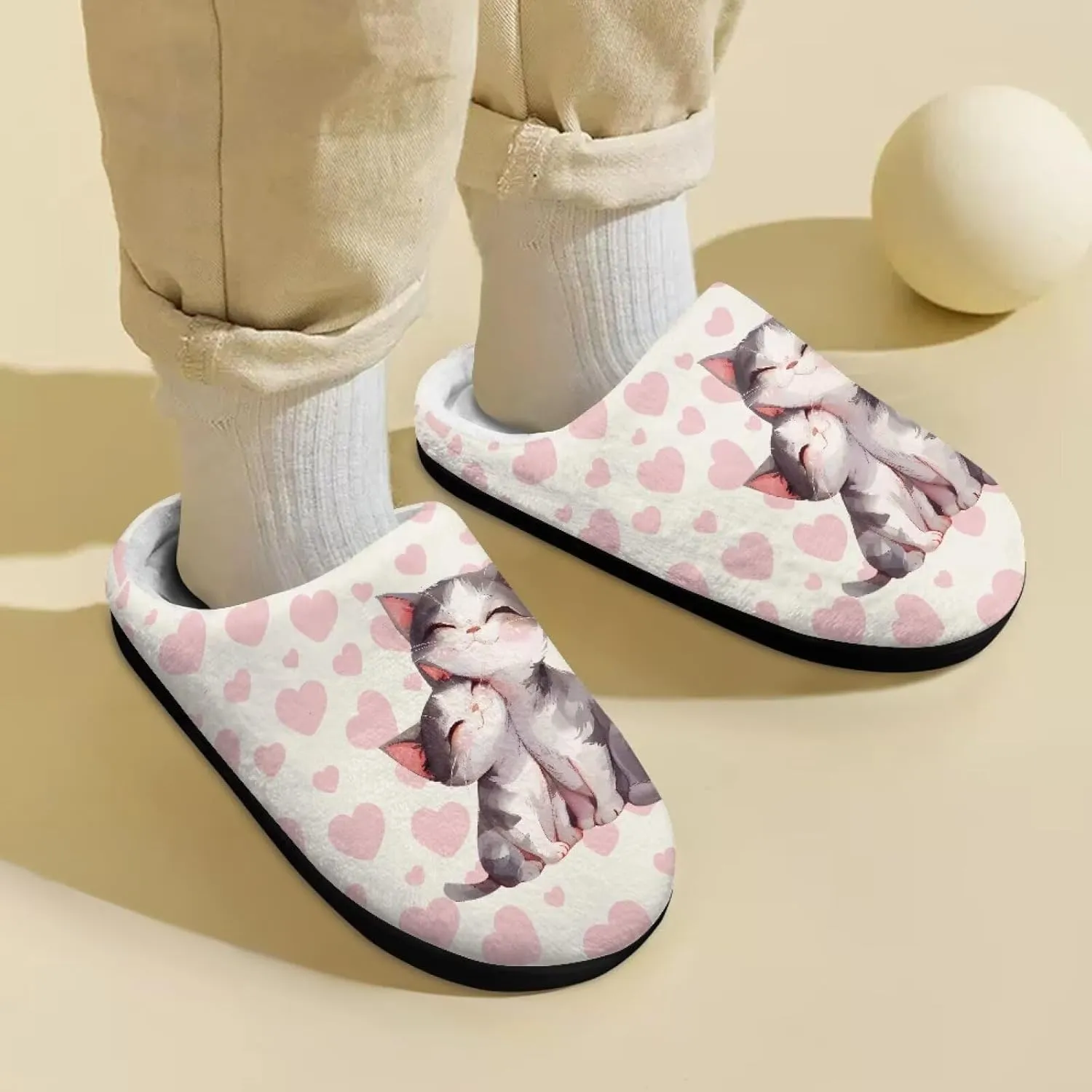 Kids Slippers Anti-slip Plush Slippers Cozy House Slippers Winter Bedroom Slippers for Home