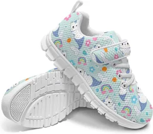 Kids Spring Casual Sneakers Size 11 to 15,Boys Cartoon Single Buckle Jogging Shoes Girls Uniform-Dress Shoes