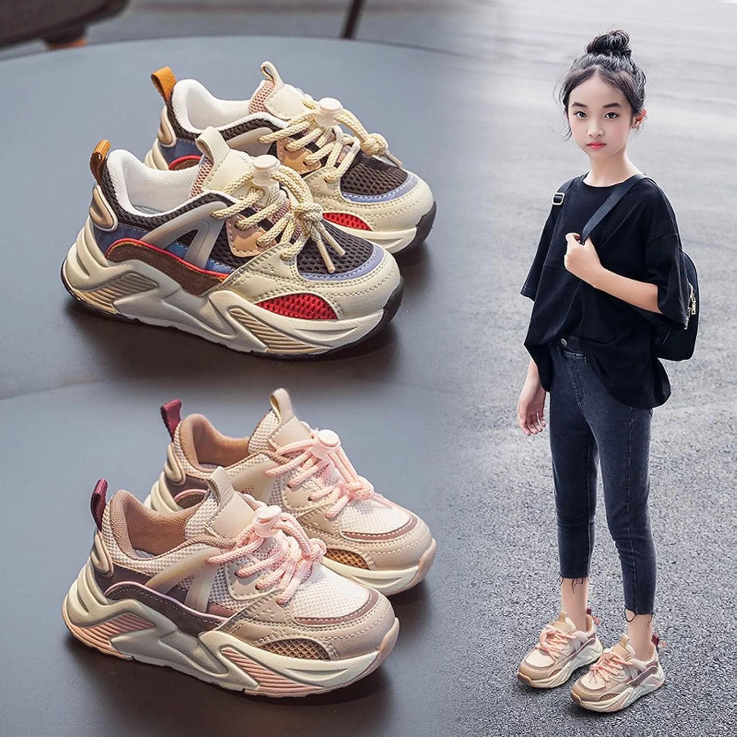 Kids Toddler Shoes Boys Girls Athletic Running Shoes Air Cushion Sneakers Multi Color Contrast Anti Slip Shoes