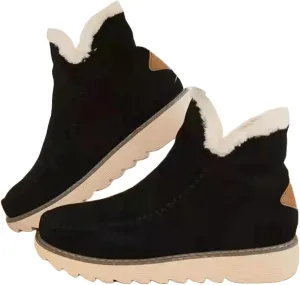 Ladmiple Snow Boots For Women 2023 Trendy Winter Boots Faux Fur Lined Slip On Ankle Booties Fashion Warm Outdoor Walking Shoe