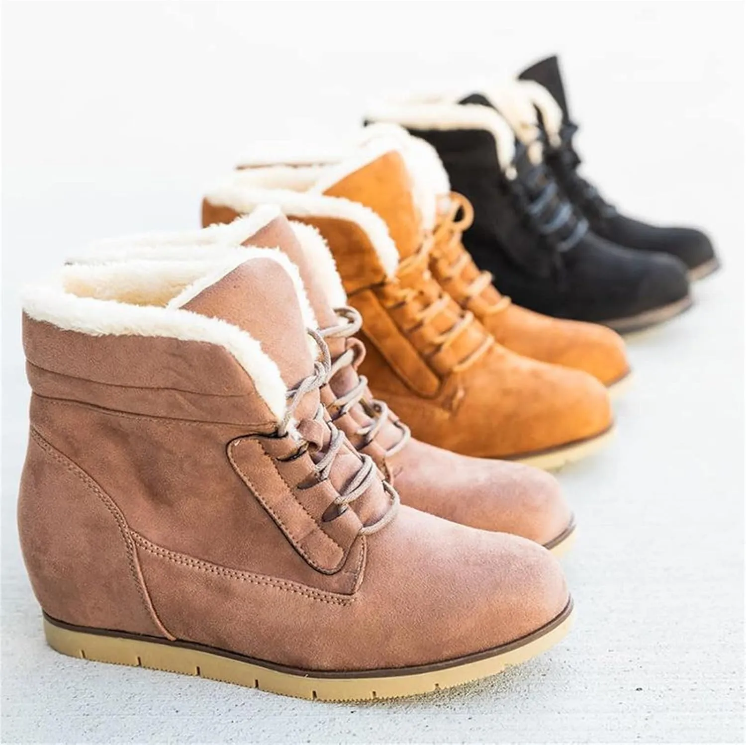 Ladmiple Snow Boots For Women Slip On Winter Warm Ankle Booties Fur Lined Anti-Slip Outdoor Comfortable Warm Shoes