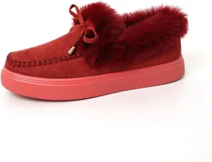 Ladmiple Winter Boots For Women Fashion Snow Boots with Fur Lined Warm Slip On Ankle Booties Comfortable Walking Shoes