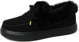 Ladmiple Winter Boots For Women Fashion Snow Boots with Fur Lined Warm Slip On Ankle Booties Comfortable Walking Shoes