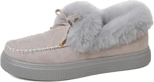 Ladmiple Winter Boots For Women Fashion Snow Boots with Fur Lined Warm Slip On Ankle Booties Comfortable Walking Shoes