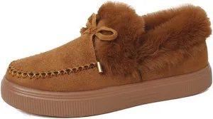 Ladmiple Winter Boots For Women Fashion Snow Boots with Fur Lined Warm Slip On Ankle Booties Comfortable Walking Shoes