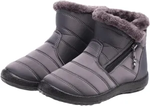 Ladmiple Winter Boots For Women Waterproof Snow Cute Ankle Booties Fur Lining Warm Comfortable Slip On Outdoor Shoes