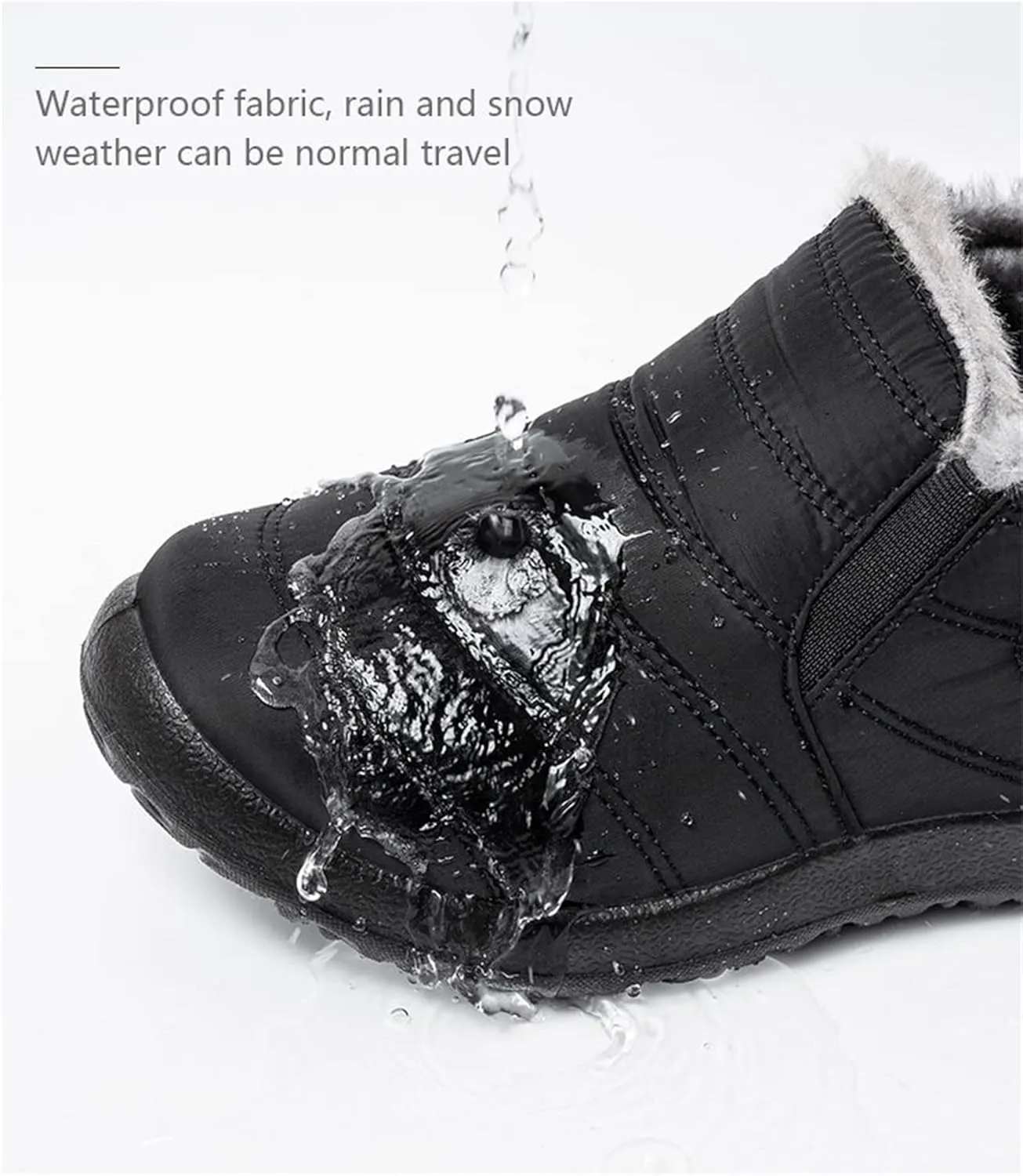 Ladmiple Winter Boots For Women Waterproof Snow Cute Ankle Booties Slip On Anti-Slip Fully Fur Lined Outdoor Walking Shoes