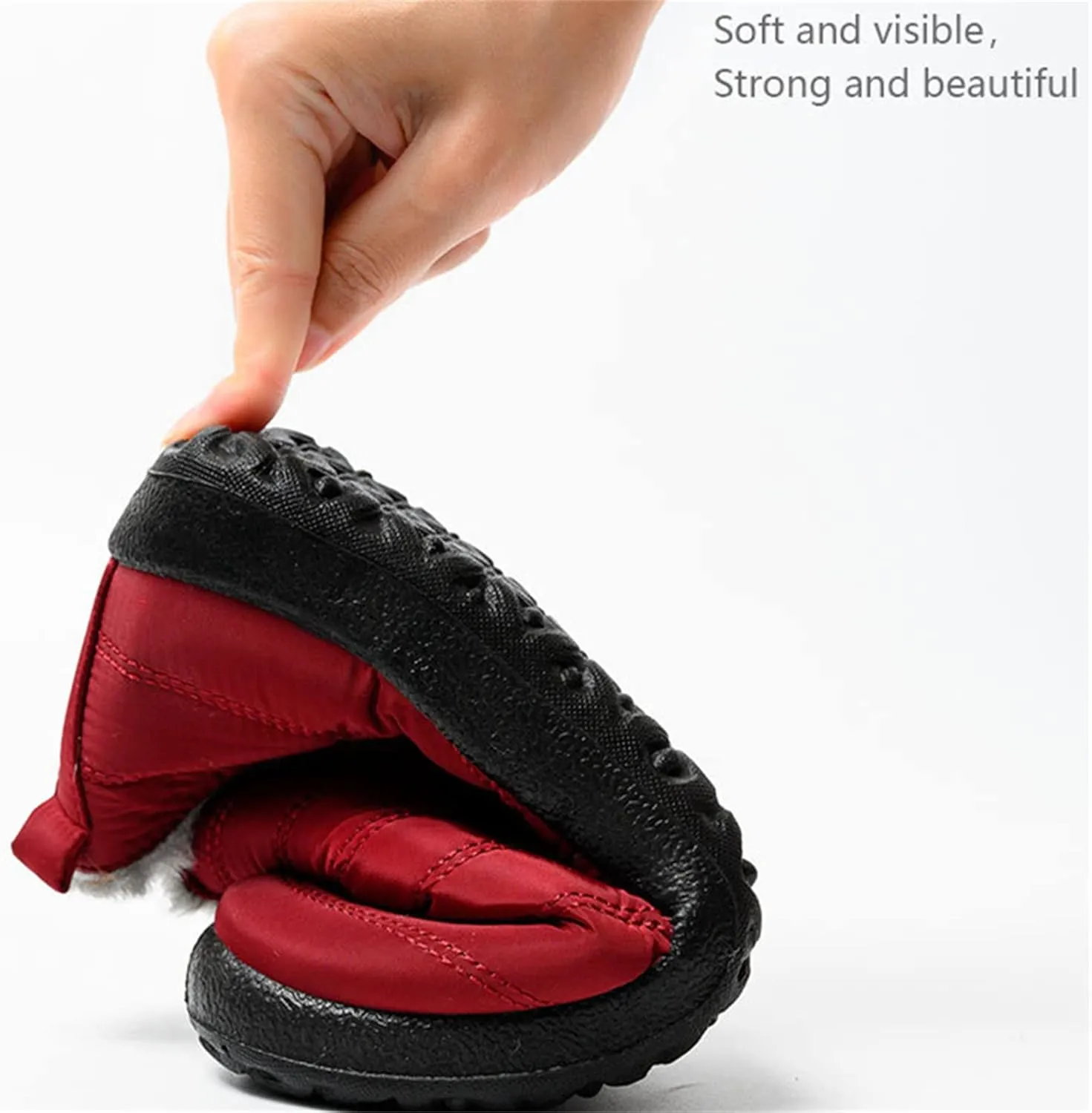 Ladmiple Winter Boots For Women Waterproof Snow Cute Ankle Booties Slip On Anti-Slip Fully Fur Lined Outdoor Walking Shoes