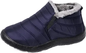 Ladmiple Winter Boots For Women Waterproof Snow Cute Ankle Booties Slip On Anti-Slip Fully Fur Lined Outdoor Walking Shoes