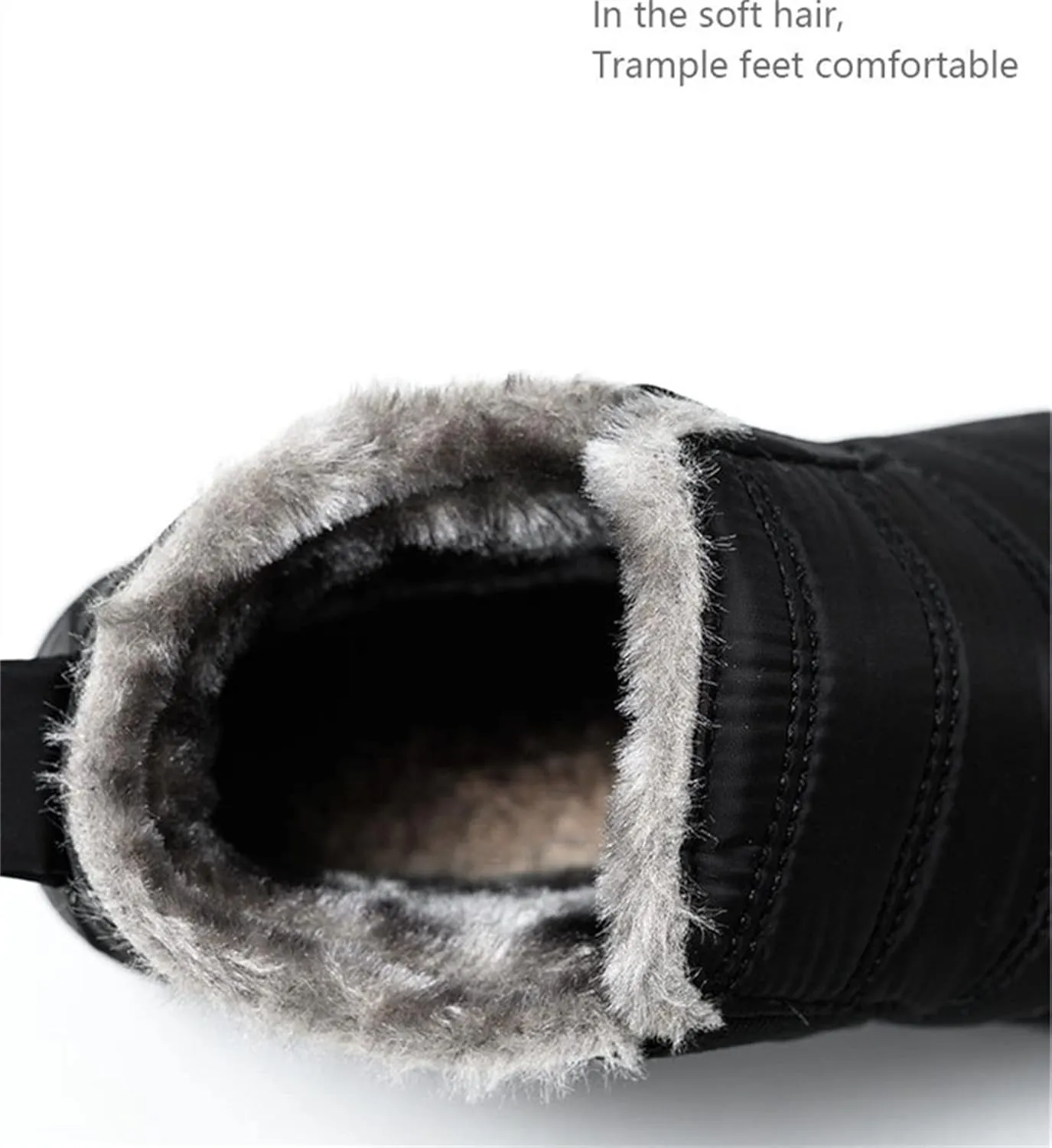 Ladmiple Winter Boots For Women Waterproof Snow Cute Ankle Booties Slip On Anti-Slip Fully Fur Lined Outdoor Walking Shoes